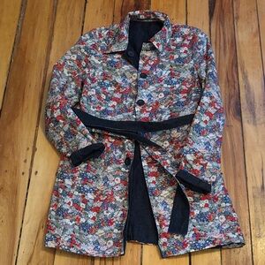 Liberty Arts Fabric Reversible Floral Women's Jacket with Belt